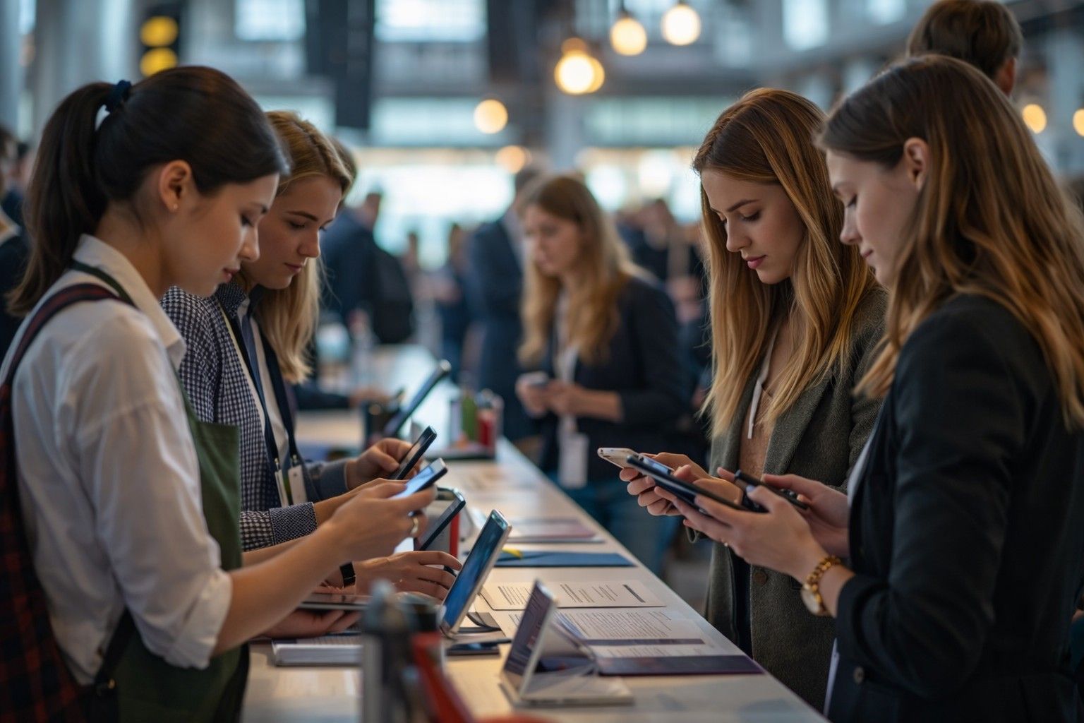 Festival attendees checking tickets and event details on their phones at Innings Festival Tempe Arizona